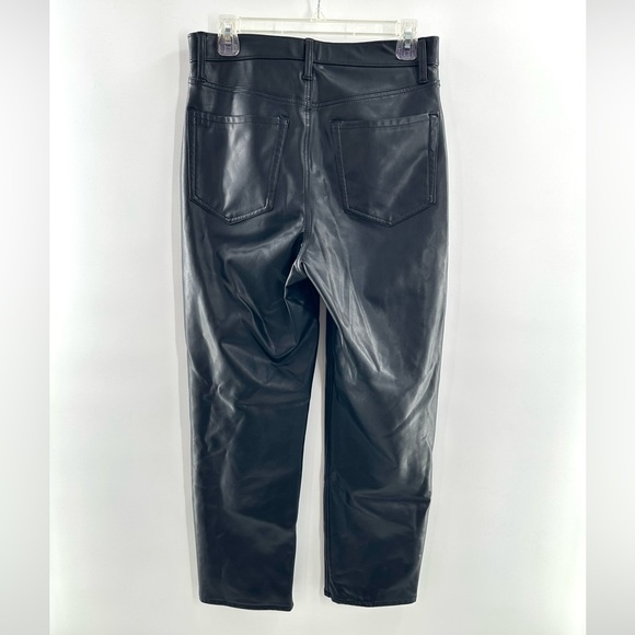 Abercrombie & Fitch The Ankle Straight Ultra High Rise Faux Leather Black Pants - Picture 5 of 6